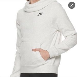 Nike funnel neck hoodie in light heathered gray